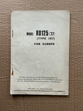 GENUINE YAMAHA PARTS BOOK LIST CATALOGUE FICHE RD125 RD 125 1E7 1977 EUROPE