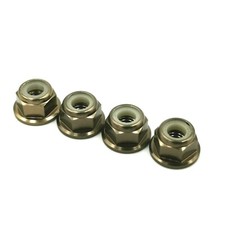 RC Wheel Nuts Nyloc Anodised Aluminium Flanged M4. For Tamiya, Traxxas, HPI ect