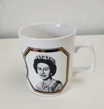 Vintage Queen Elizabeth II & Prince Phillip Commemorative Silver Jubilee Mug 