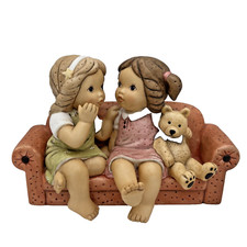 Rare Goebel Porcelain Nina & Marco Limpke On Sofa With Teddy figurine ornament