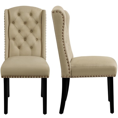 Button tufted dining chairs - button,