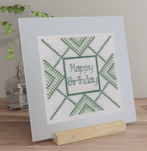 Birthday card cross stitch - -,