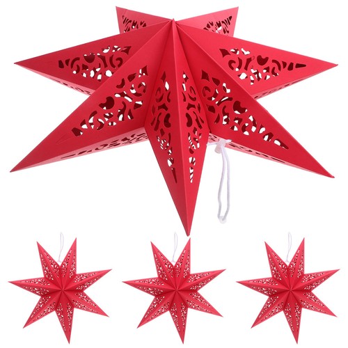 4pcs paper star lantern red - 4pcs,