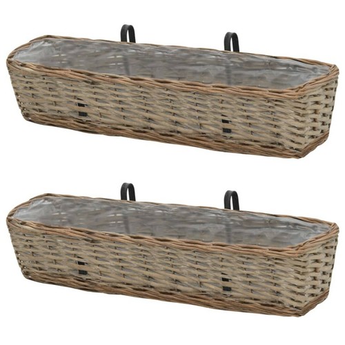 Wicker hanging planters - wicker,