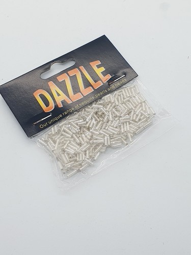 Silver bugle bead - sew, on