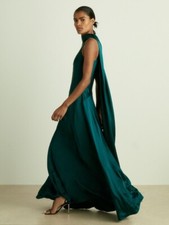 REISS Fae Satin Cape Maxi