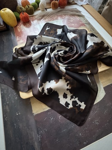 Elegant cow print scarf - elegant,