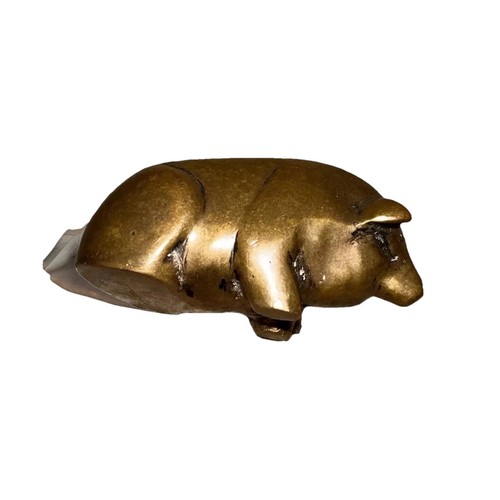Vintage solid brass pig - pig, heavy