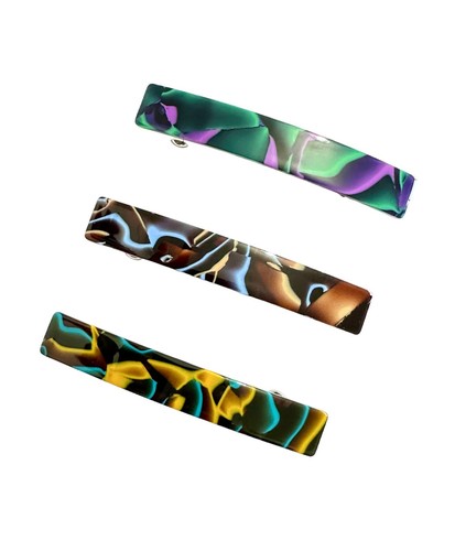 Large french hair barrettes - 3,