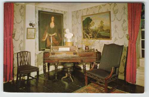 Postcard parlor scene with - postcard,