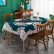 Luxury Jacquard Chenille Tablecloth Floral Table Cover Round Square Rectangle