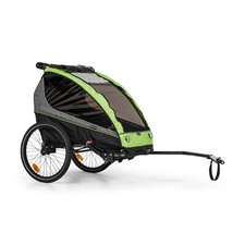 Bicycle Trailer Bike Children Kids Jogger Buggy Stroller 2-Seater 40kg 26" Green