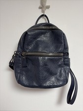 Women's Navy Blue Leather