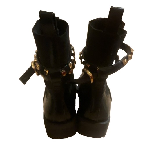 Zara black leather ankle - zara, biker
