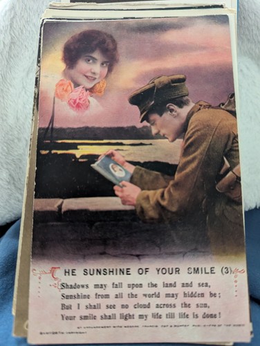 Ww1 romantic postcard printed - romantic,