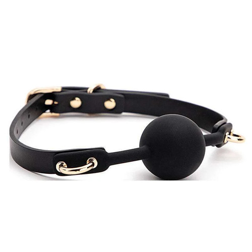 Deluxe silicone ball gag - silicone, black