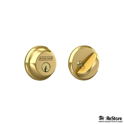 Schlage bright brass single - b,