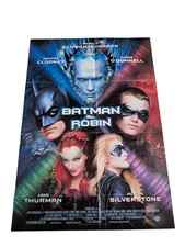 Batman & Robin Vintage 1997 Double Sided Poster With Men in Black Warner Bros