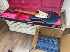 Blue Roland G- 505 controller and GR-300 Polyphonic Synthesizer