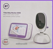 BT 6000 Digital VIDEO BABY MONITOR 5 inch COLOUR LCD Screen Remote Motion Camera