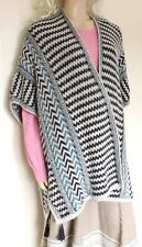 Monsoon Cream Peruvian fairisle Cape poncho wrap cardigan size S/m 10–12–14–18