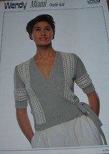 Original Wendy Knitting Pattern Lady's DK Patterned Cross Over Sweater No 3400