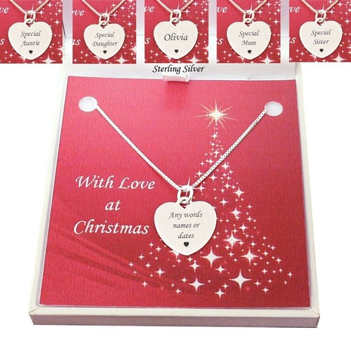 Engraved heart necklace 925 - heart,