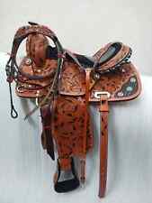 Beautiful Western Premium leather Trail Horse Riding Saddle & All Size Available