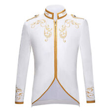 Men Baroque Embroidered Suit Blazer Medieval Jacket Coat Showman Fancy Dress