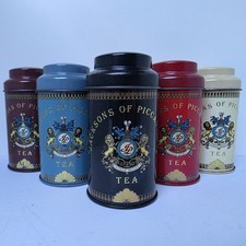 5 Jacksons Of Piccadilly Vintage Tea Caddy Red Blue Black Brown Cream Retro