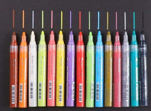 Acrylic paint marker pens - acrylic, set