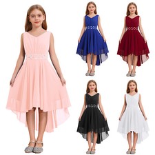 UK Kids Girls High Low Dress