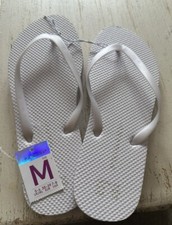 Primark White Flip flops Size Uk 5/6 Eu 38/39 New with Tags