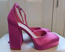 Hot Pink Wedge High Heels -