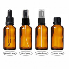 Amber glass dropper - glass, bottles