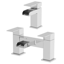Waterfall Bathroom Taps Chrome