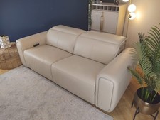 Sofology Premiere Leather 2.5 Seater in Trusty Embossed Bone China (WA2)