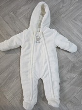Thick Snow suit white 3-6