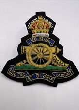 Royal Artillery Blazer Badge RA Embroidered Bullion Wire King Crown Blazer Badge