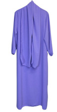 Ladies Abaya With Scarf Attached Comfortable Modest Dress For Prayer UK8-18