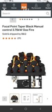 Gas Fire Insert. NEWFocal Point Taper Black Manualcontrol 3.75kW Gas Fire