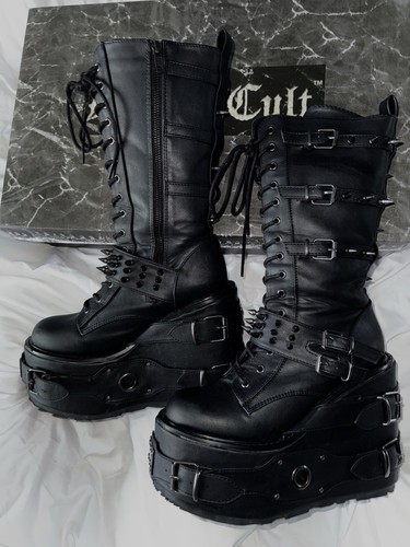 Demonia platform spiked boots - platform,