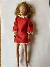 Barbie Sister Skipper Mattel 70s Vintage Doll with Red Dress Blonde Hair