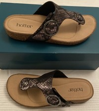Hotter Resort Women’s Sandals Carbon Metallic Size UK 4.5 BNWB 🔥