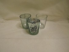 Set of 3 Crackle Glass