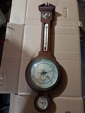 Vintage 1952 Airguide "The Canterbury" Banjo Barometer Mahogany Wood Functional 