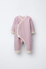 Zara sleepsuit girl baby 6-9 Months Kimono Lilac white USED Pajamas babygrow 