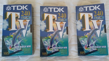 3 x VHS TDK video blank tapes