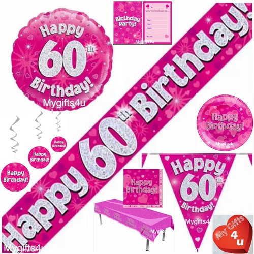 Pink 60th happy birthday - pink,