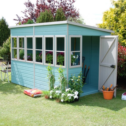 10x6 sun pent potting shed - sun,